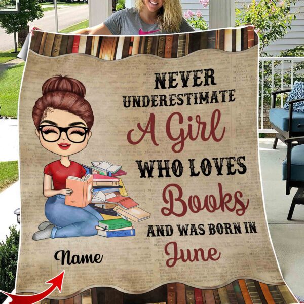 Personalized Name June Girl Fleece Blanket QFHY030307