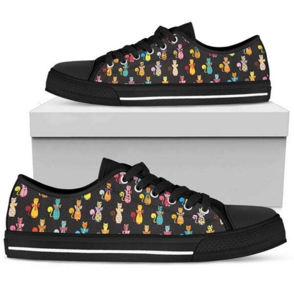Cat Sneakers Pattern Women Painted Vintage Gifts Cat Lovers Pet Her Mother’s Day Birthday Fashion Summer Athletic Shoes