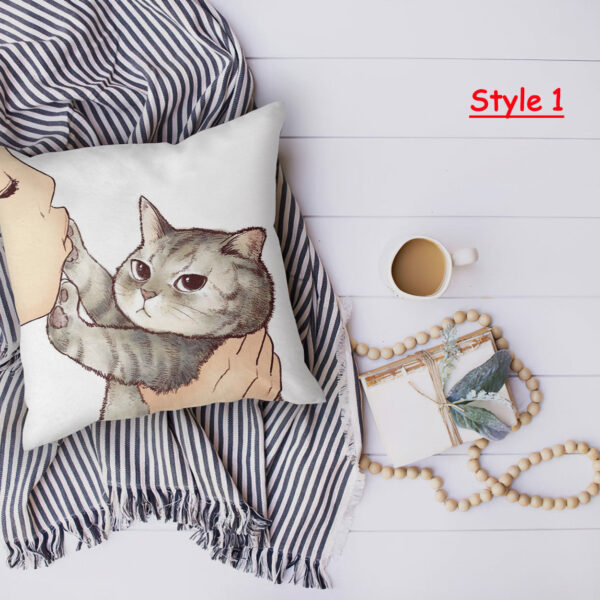 Cat Love Pillow Cover, Personalized Pet Pillowcase, Cat Pillow Cover, Decorative Square Pillow Case, 18" X 18"