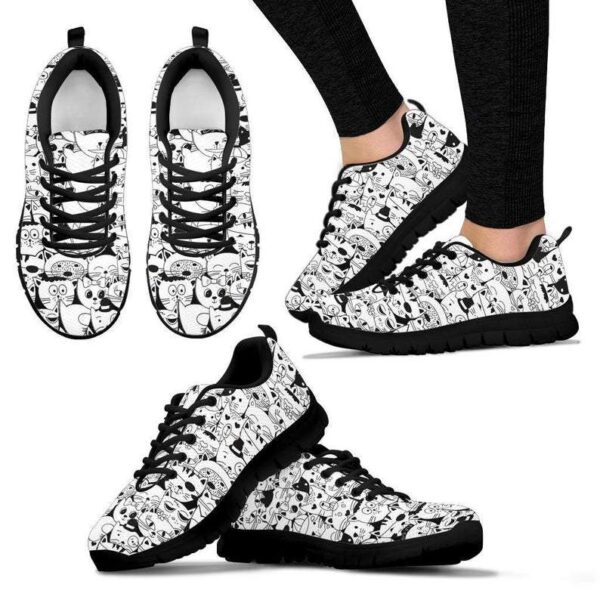 Comic Cats – Women’s Veterinary Sneakers, Animal Lovers Footwear, Vet Tech Shoes, Vet Student, Pet Owner