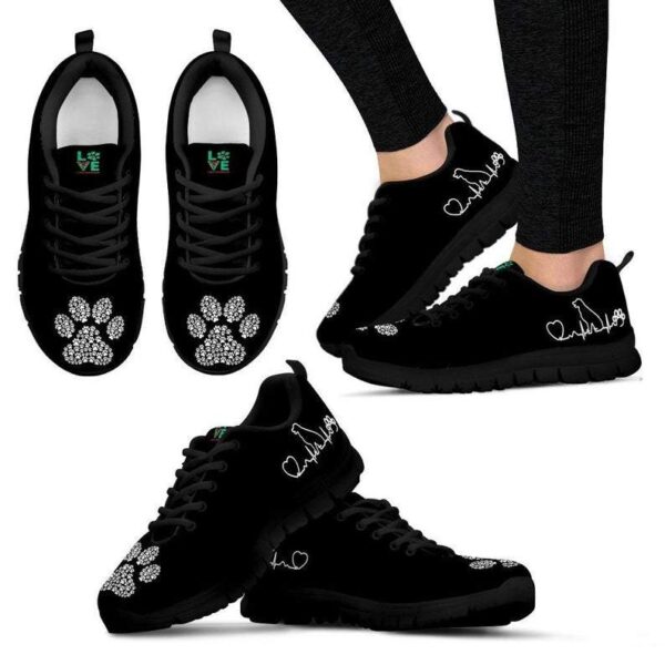 Dog Pulse With Paw Print – Women’s Veterinary Sneakers, Animal Lovers Footwear, Vet Tech Shoes, Pet Owner