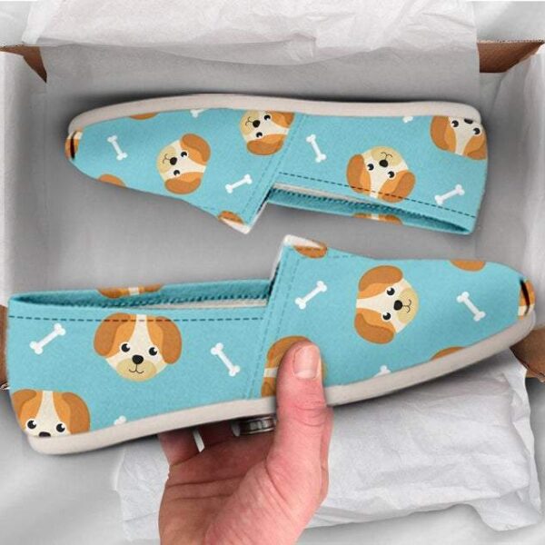 Blue Dog Print Shoes Pet Lover Shoes Cute Shoes Women Canvas Shoes Women Slip On Casual Shoes Dog Owner Shoes Pet Lover Gift