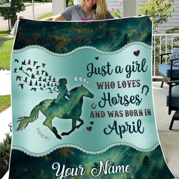 Personalized Name April Girl Fleece Blanket UKAA070304