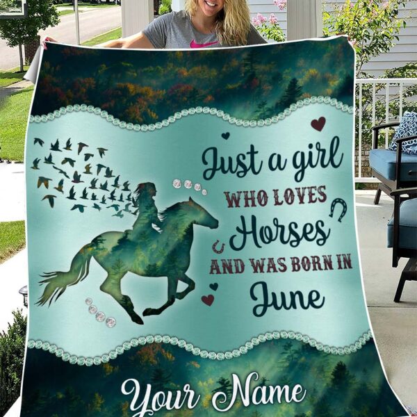 Personalized Name June Girl Fleece Blanket UKAA070306